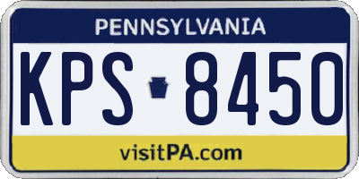 PA license plate KPS8450