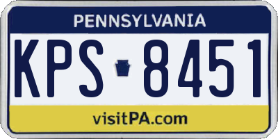 PA license plate KPS8451