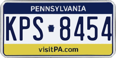 PA license plate KPS8454