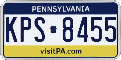 PA license plate KPS8455