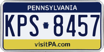 PA license plate KPS8457