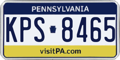 PA license plate KPS8465