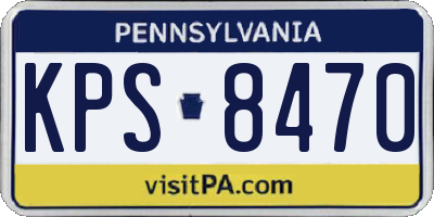 PA license plate KPS8470
