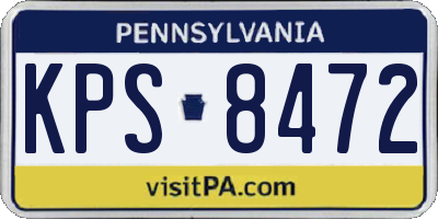 PA license plate KPS8472