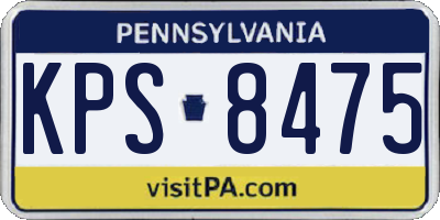 PA license plate KPS8475