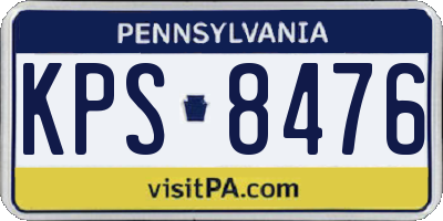 PA license plate KPS8476