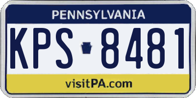 PA license plate KPS8481