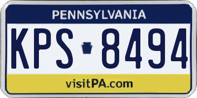 PA license plate KPS8494