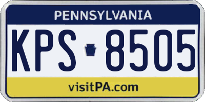 PA license plate KPS8505