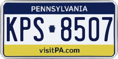 PA license plate KPS8507