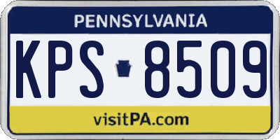 PA license plate KPS8509