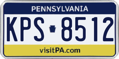 PA license plate KPS8512