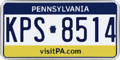 PA license plate KPS8514