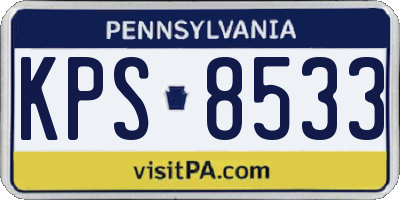 PA license plate KPS8533