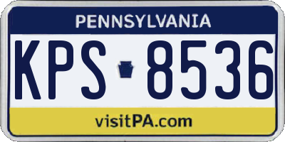 PA license plate KPS8536