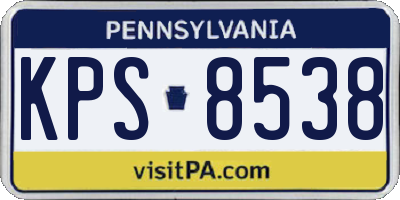PA license plate KPS8538