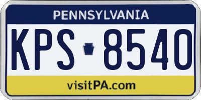 PA license plate KPS8540