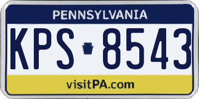 PA license plate KPS8543