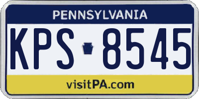 PA license plate KPS8545