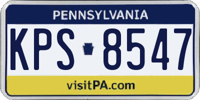 PA license plate KPS8547