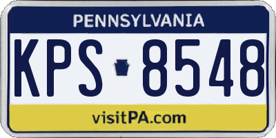 PA license plate KPS8548