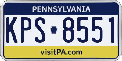 PA license plate KPS8551