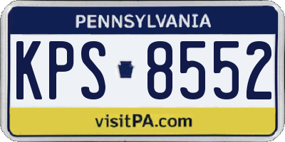 PA license plate KPS8552