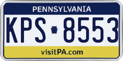 PA license plate KPS8553