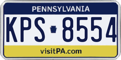PA license plate KPS8554