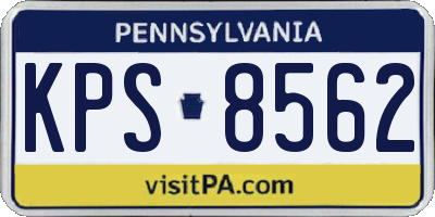 PA license plate KPS8562