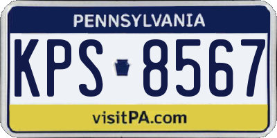 PA license plate KPS8567