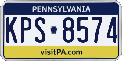 PA license plate KPS8574