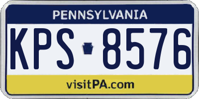 PA license plate KPS8576