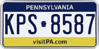 PA license plate KPS8587