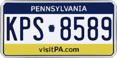 PA license plate KPS8589