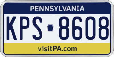 PA license plate KPS8608