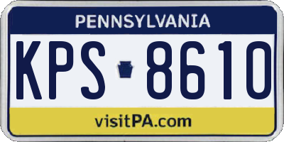 PA license plate KPS8610