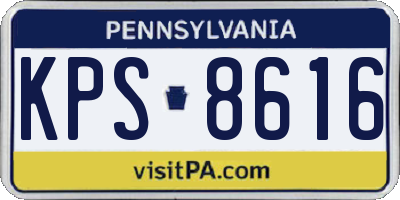 PA license plate KPS8616
