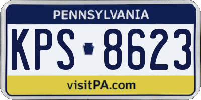 PA license plate KPS8623