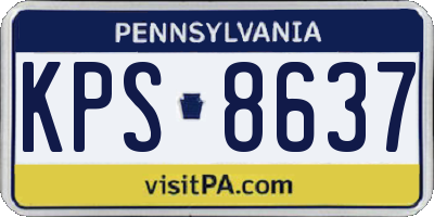 PA license plate KPS8637
