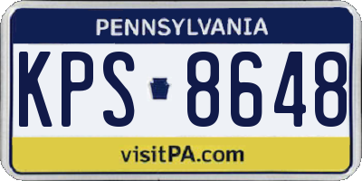 PA license plate KPS8648