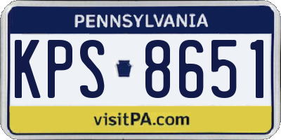 PA license plate KPS8651