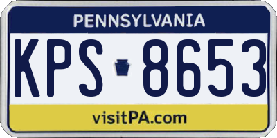 PA license plate KPS8653