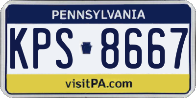 PA license plate KPS8667