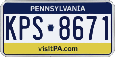 PA license plate KPS8671