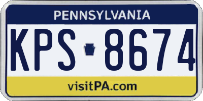 PA license plate KPS8674