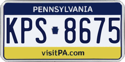 PA license plate KPS8675