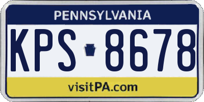 PA license plate KPS8678