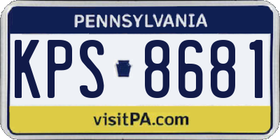 PA license plate KPS8681