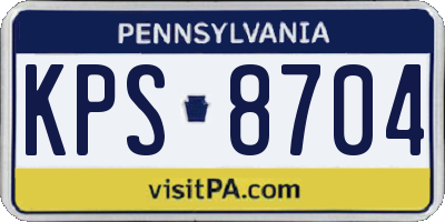 PA license plate KPS8704